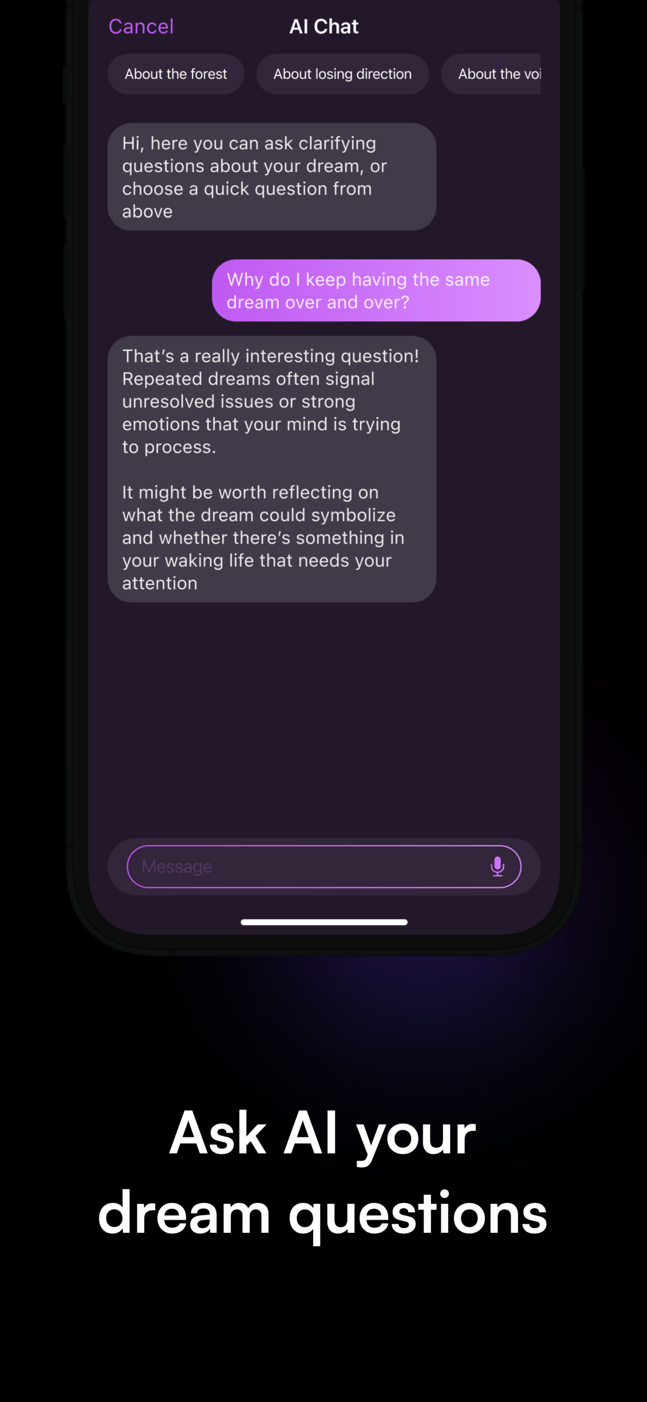 AI Dream Chat Interface