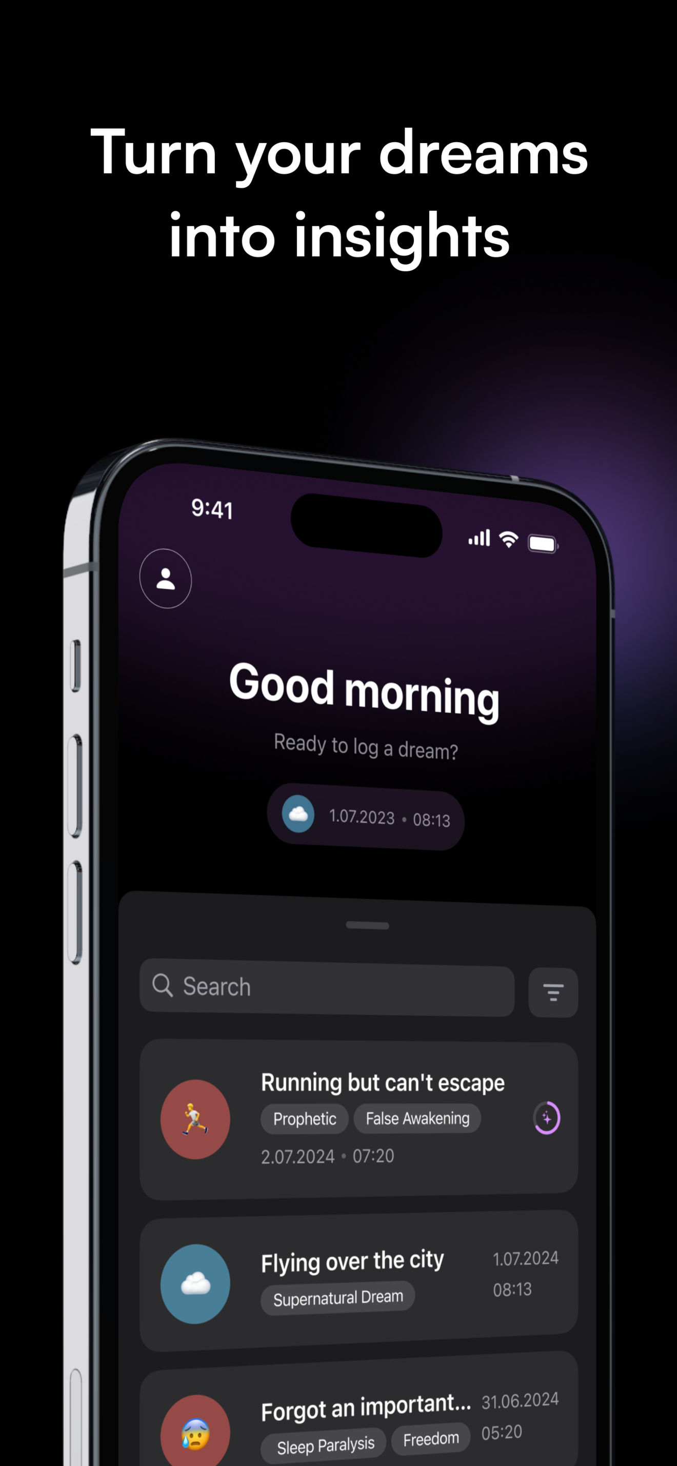 Dream Tracker AI App Interface